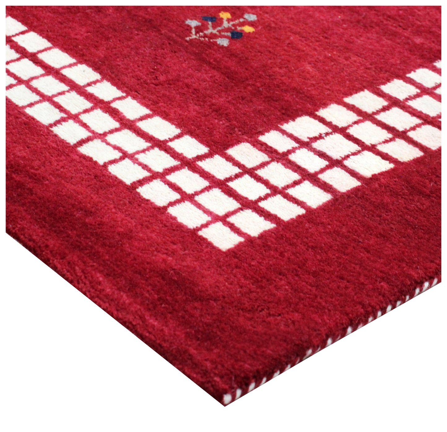 Hand Knotted Gabbeh Tribal Wool Rug 8x10 - Red Multi Patchwork