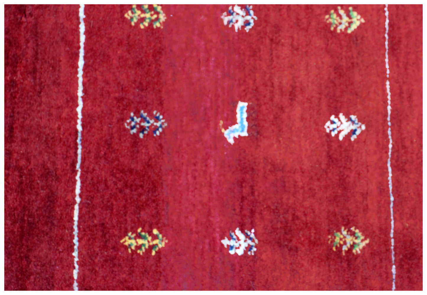 Hand Knotted Gabbeh Tribal Wool Rug 8x10 - Red Multi Patchwork