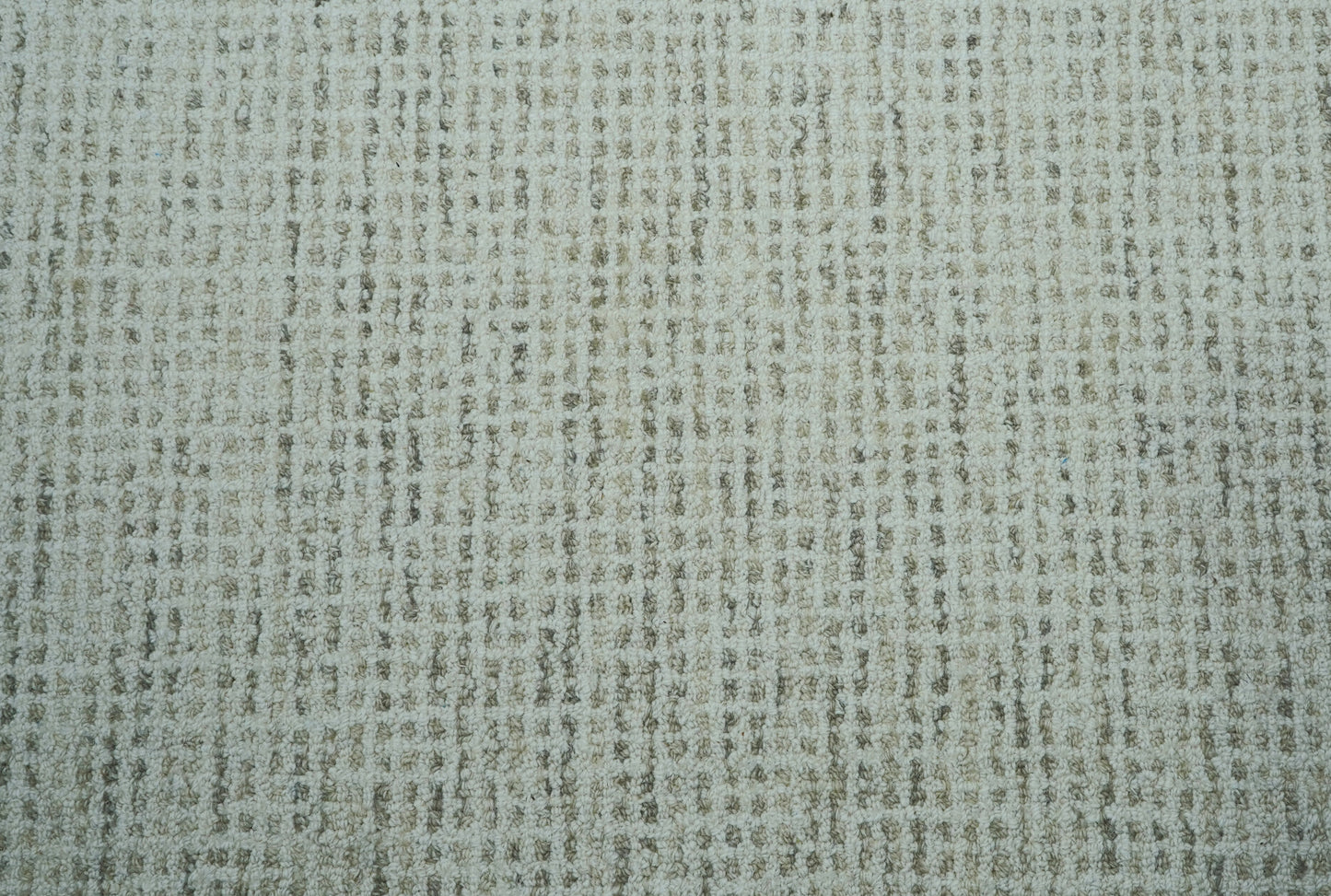 Greek Key Border Hand Tufted Wool Area Rug - Mint Green Grey Cut Pile Geometric Custom Sizes