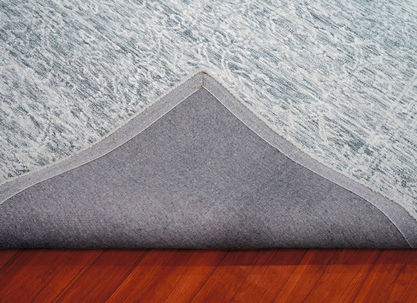 Light Blue Solid Textured Hand Tufted Wool Area Rug - Cut Pile Minimalist Custom Sizes