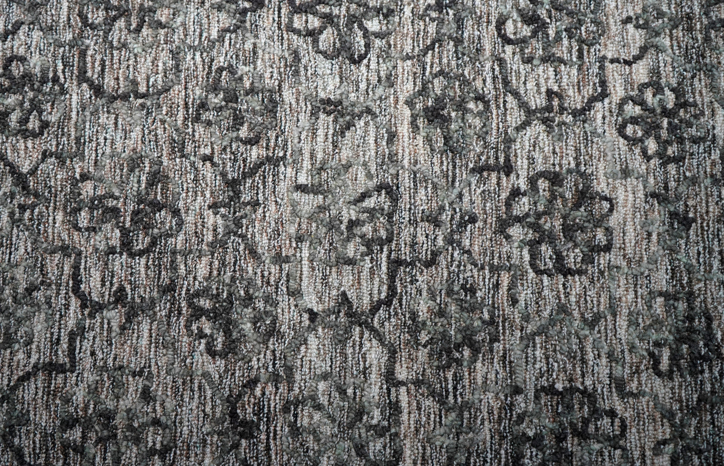 Grey Teal Vintage Distressed Hand Tufted Wool Area Rug - Cut Pile Shabby Chic Custom Sizes