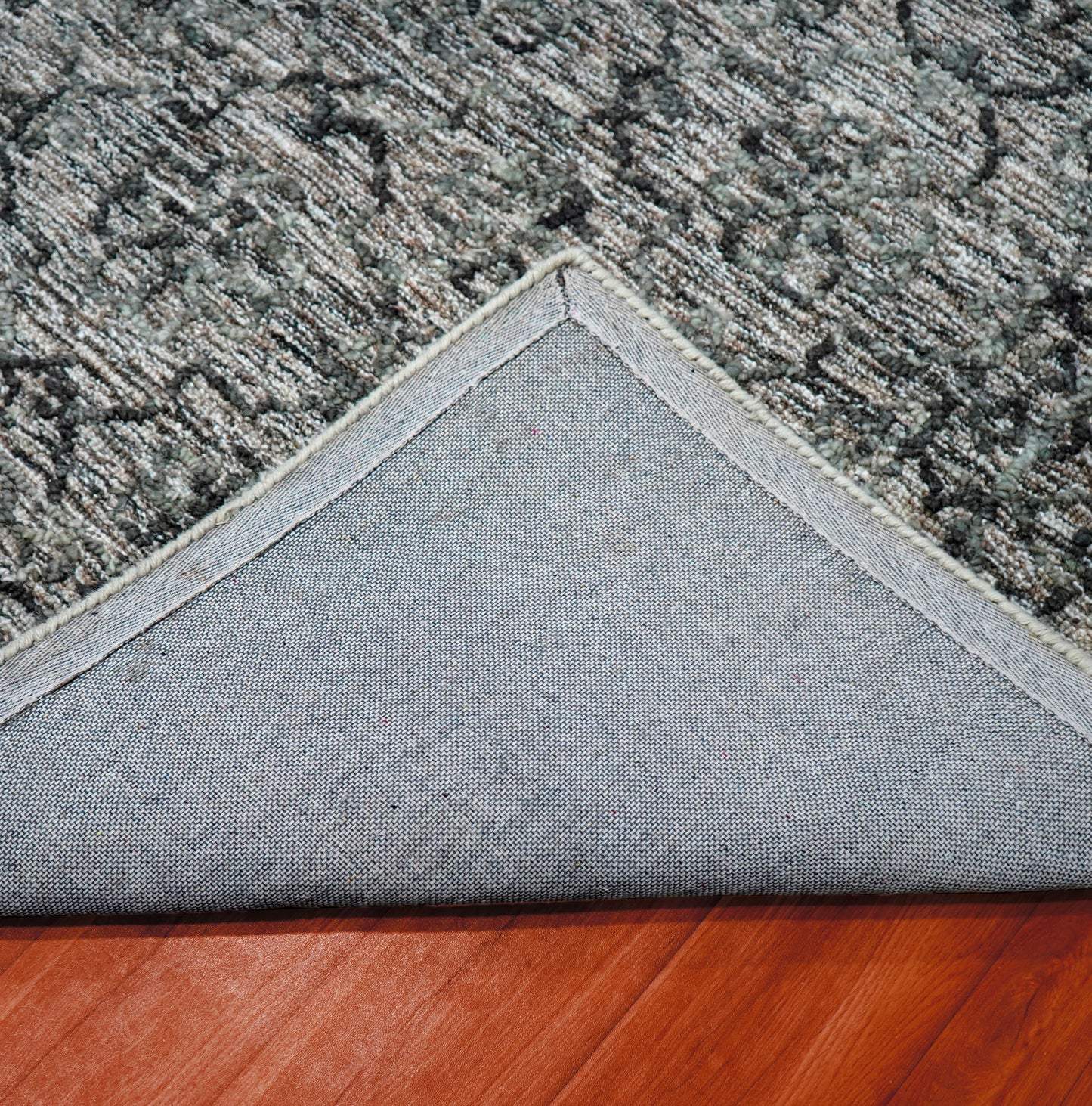 Grey Teal Vintage Distressed Hand Tufted Wool Area Rug - Cut Pile Shabby Chic Custom Sizes