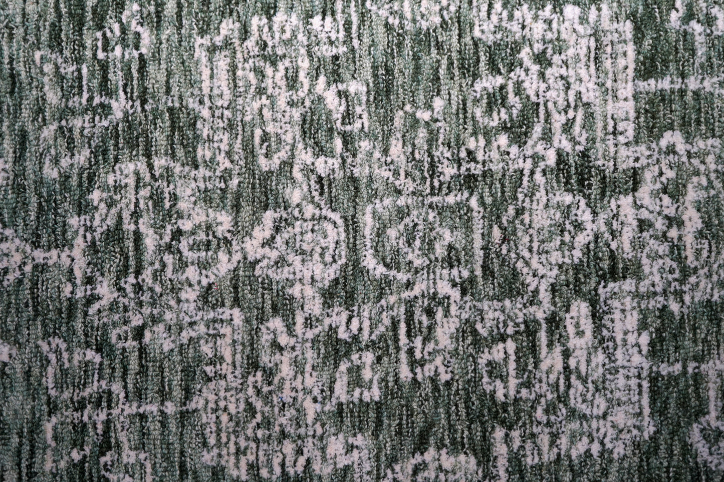 Grey Teal Vintage Distressed Hand Tufted Wool Area Rug - Cut Pile Shabby Chic Custom Sizes