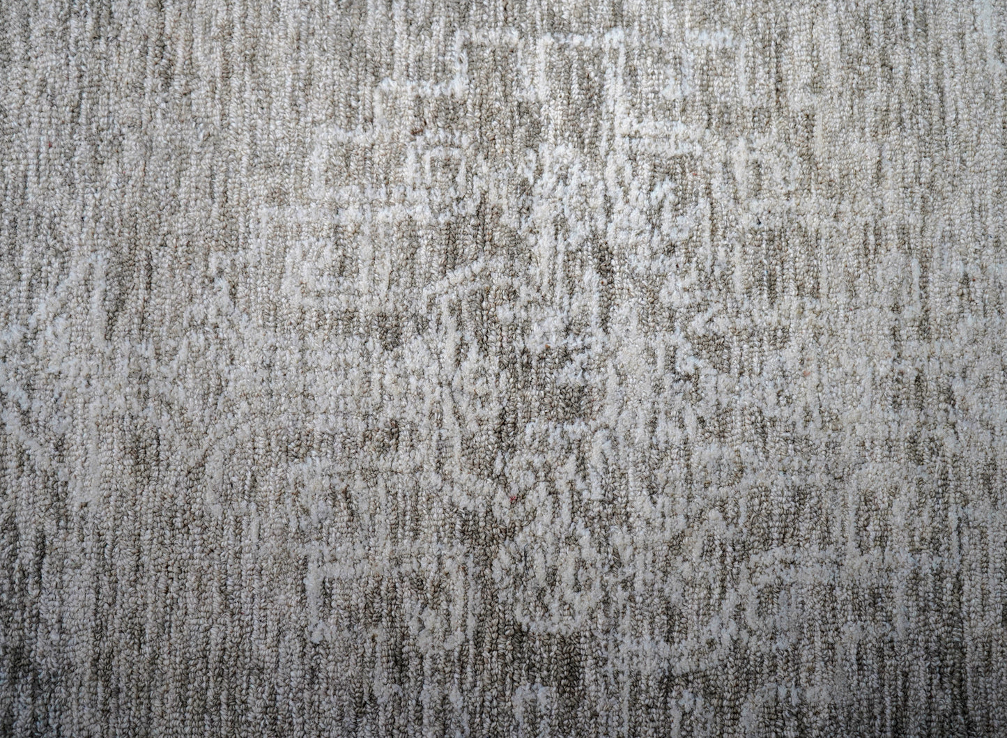 Grey Beige Vintage Distressed Hand Tufted Wool Area Rug - Cut Pile Shabby Chic Custom Sizes