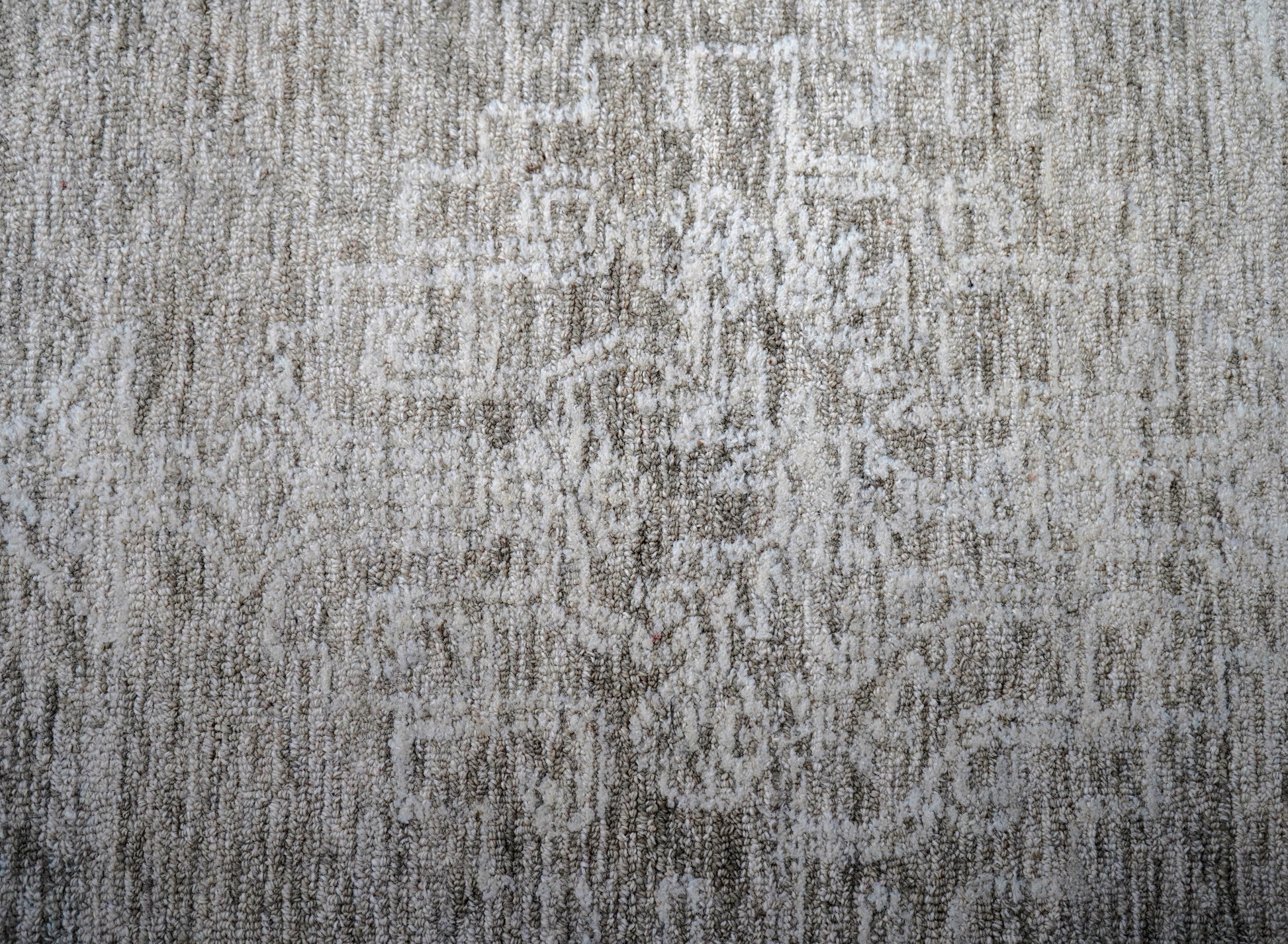 Grey Beige Vintage Distressed Hand Tufted Wool Area Rug - Cut Pile Shabby Chic Custom Sizes