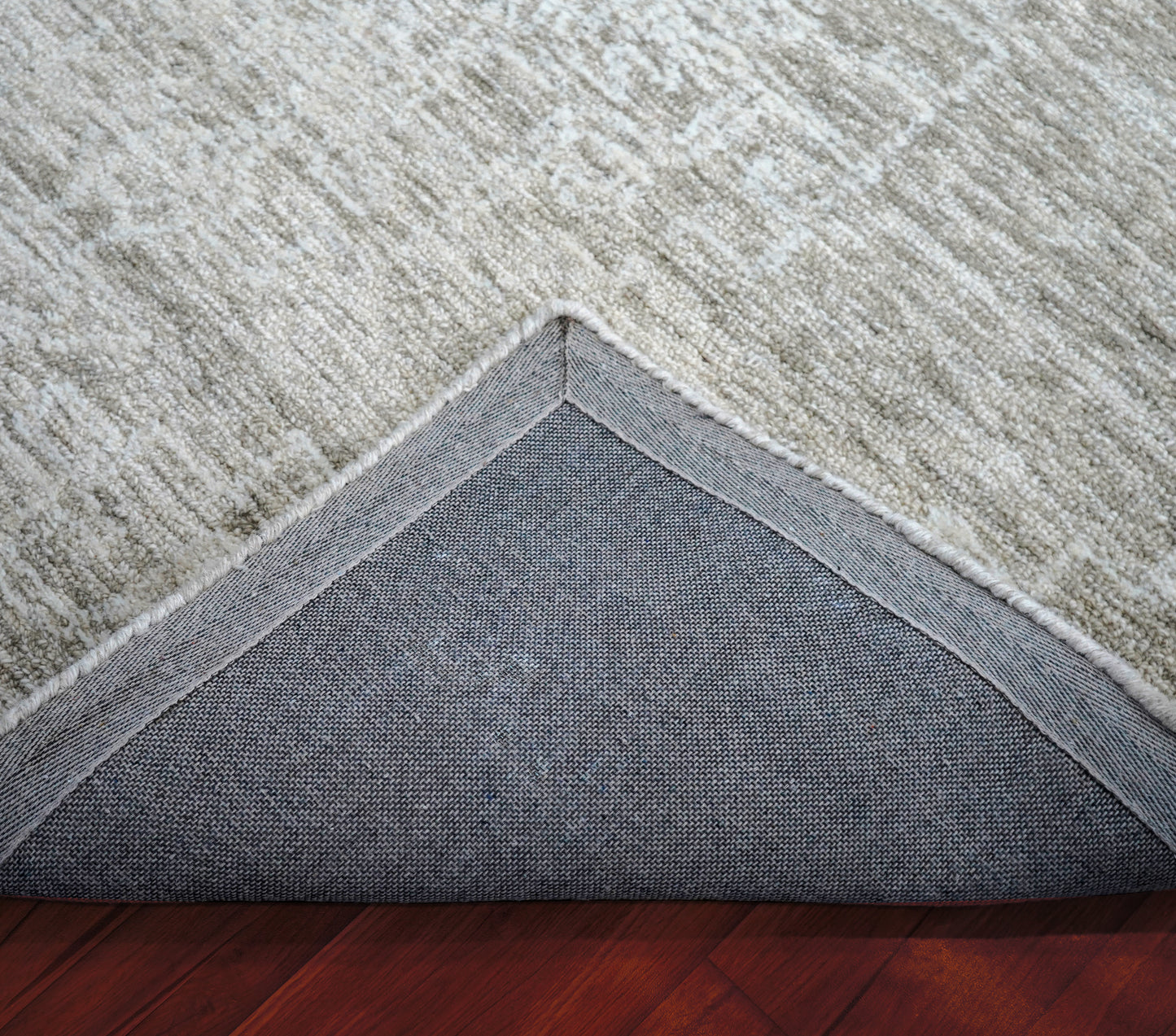 Grey Beige Vintage Distressed Hand Tufted Wool Area Rug - Cut Pile Shabby Chic Custom Sizes