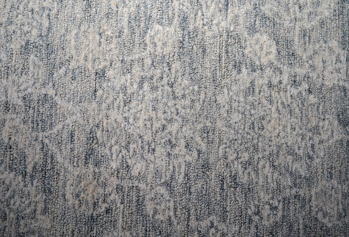 Teal Grey Abstract Textured Hand Tufted Wool Area Rug - Cut Pile Contemporary Custom Sizes