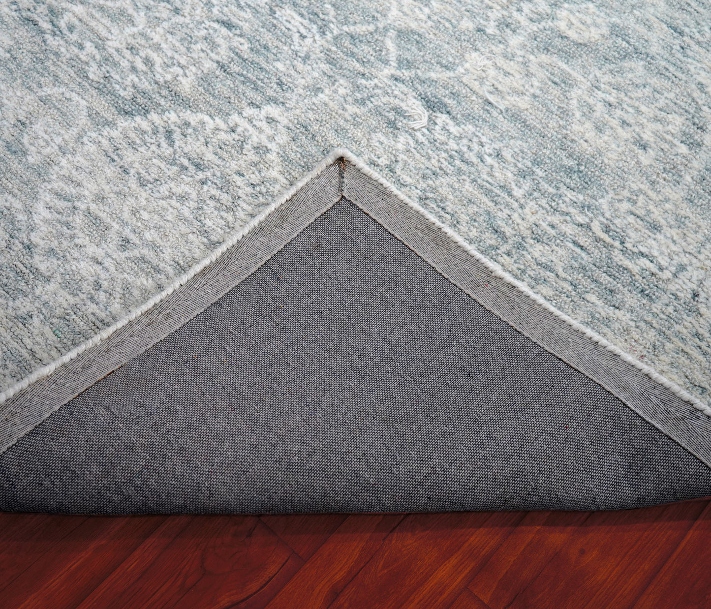 Teal Grey Abstract Textured Hand Tufted Wool Area Rug - Cut Pile Contemporary Custom Sizes