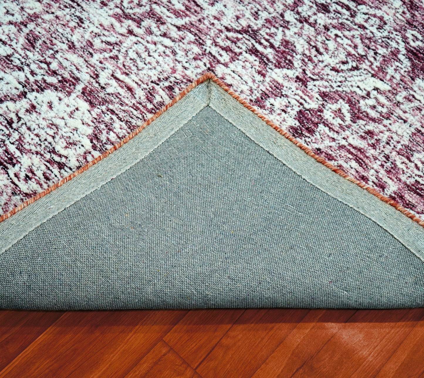 Purple Grey Vintage Distressed Floral Border Hand Tufted Wool Area Rug - Cut Pile Traditional Custom Sizes