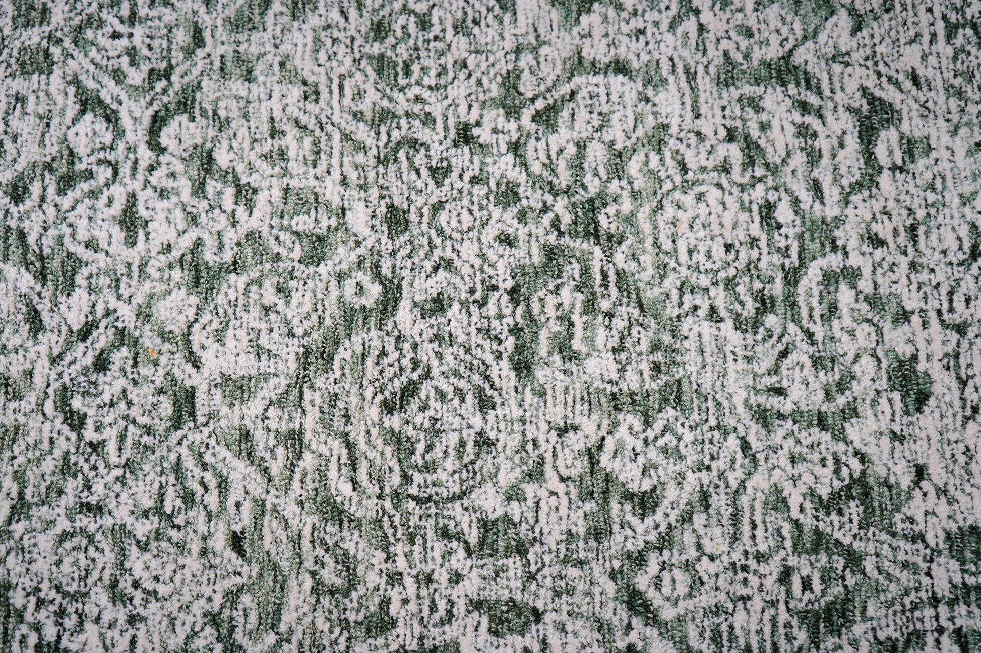 Teal Green Vintage Distressed Hand Tufted Wool Area Rug - Cut Pile Shabby Chic Custom Sizes