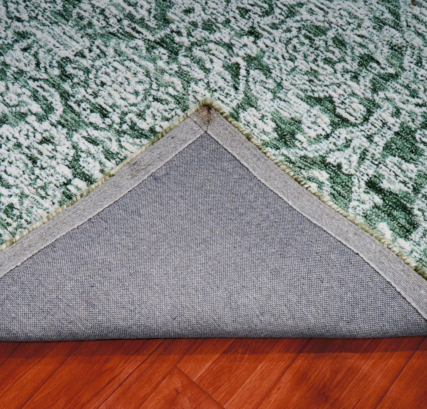 Teal Green Vintage Distressed Hand Tufted Wool Area Rug - Cut Pile Shabby Chic Custom Sizes