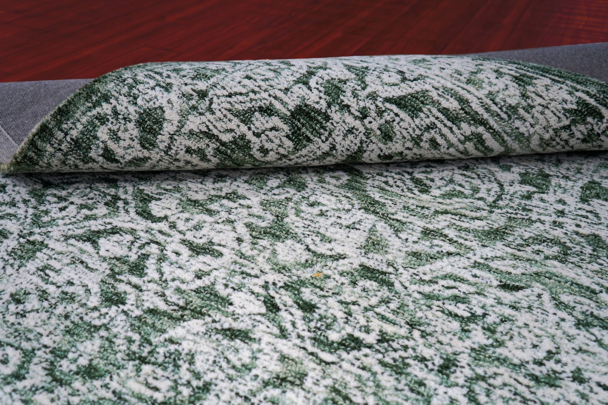 Teal Green Vintage Distressed Hand Tufted Wool Area Rug - Cut Pile Shabby Chic Custom Sizes