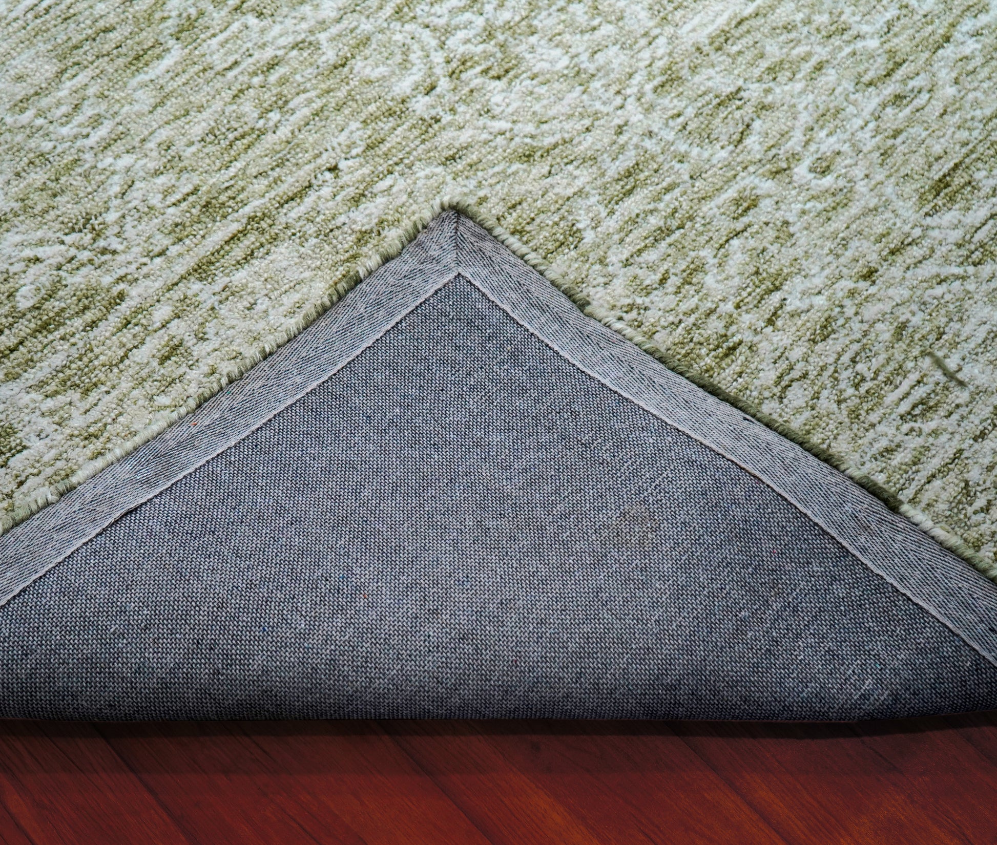 Green Beige Vintage Distressed Hand Tufted Wool Area Rug - Cut Pile Shabby Chic Custom Sizes