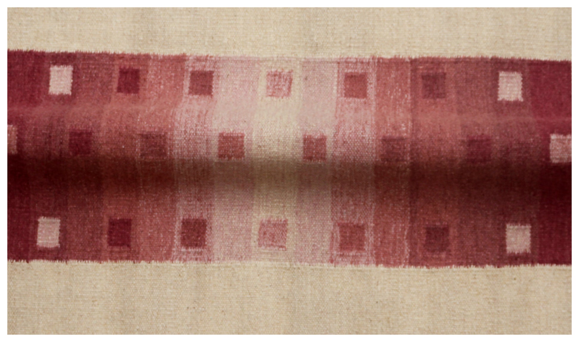 Handwoven Beige and Maroon 4x6 Modern Stripes design Flatweave Durry Rug.