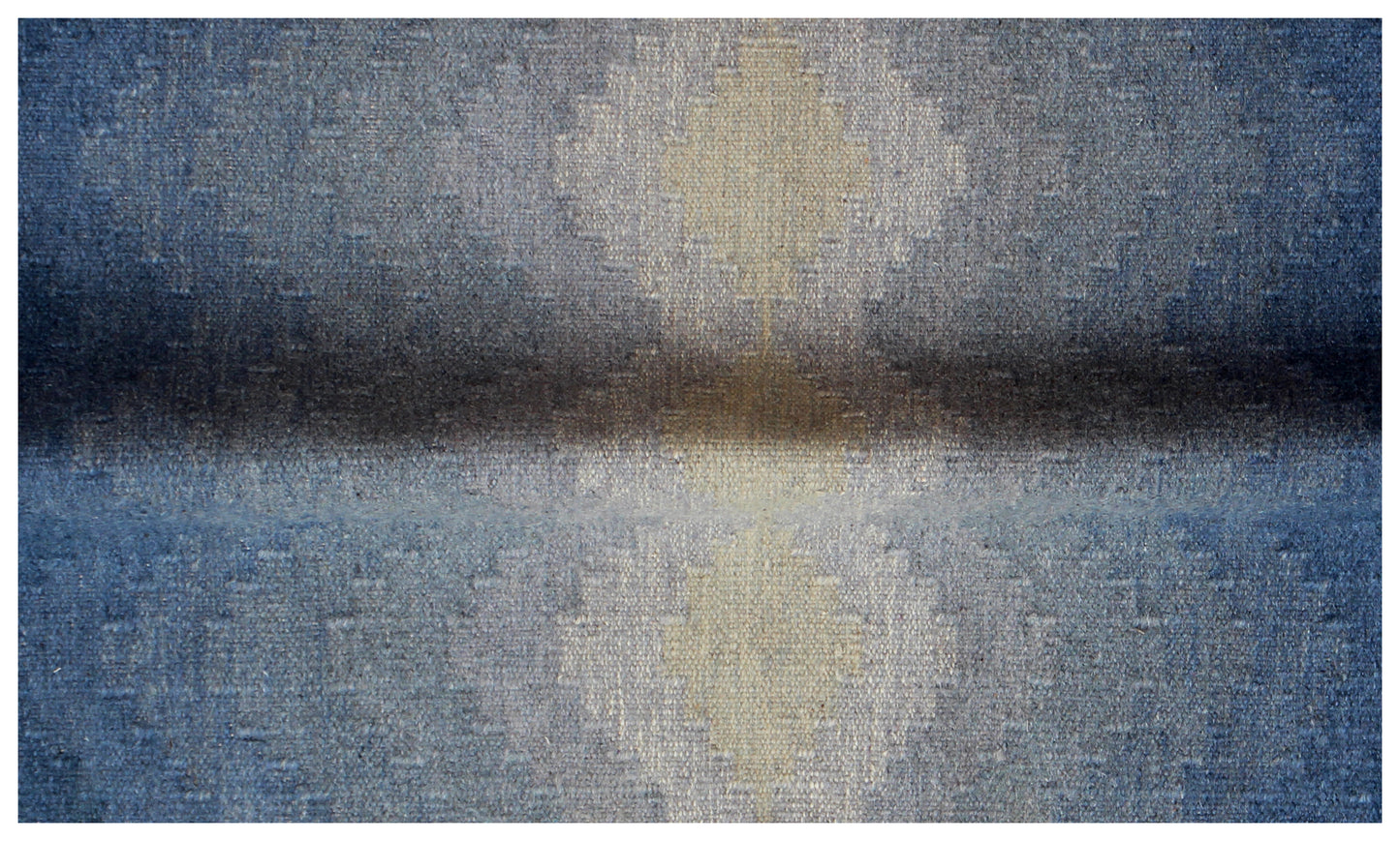 4x6 Modern Chevron Design Beige & Blue Handwoven Flatweave Wool Durry Rug – Durable Handmade Carpet for Living Room & Bedroom.