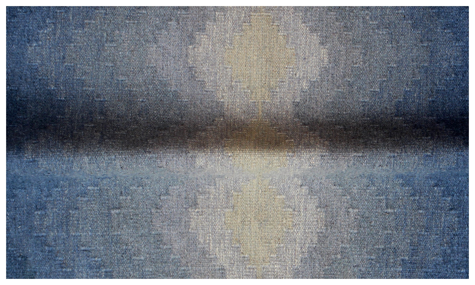 4x6 Modern Chevron Design Beige & Blue Handwoven Flatweave Wool Durry Rug – Durable Handmade Carpet for Living Room & Bedroom.