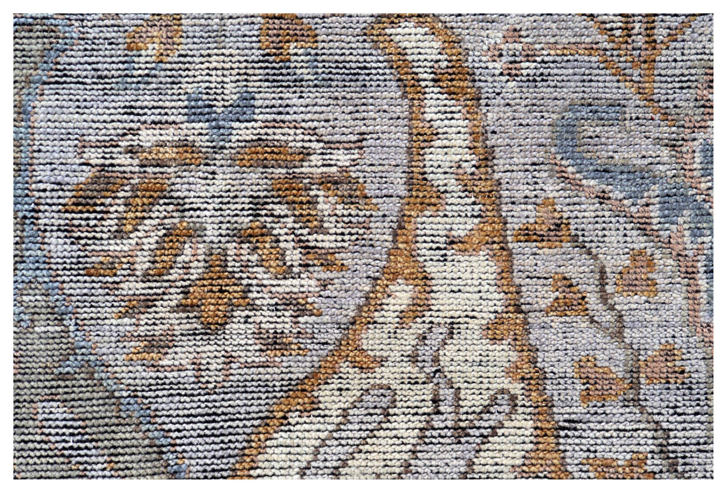 Silver Grey Ivory Brown Rust Eroded Sultanabad Floral Vine Hand Knotted Wool Silk 8x10 Bhadohi Area Rug