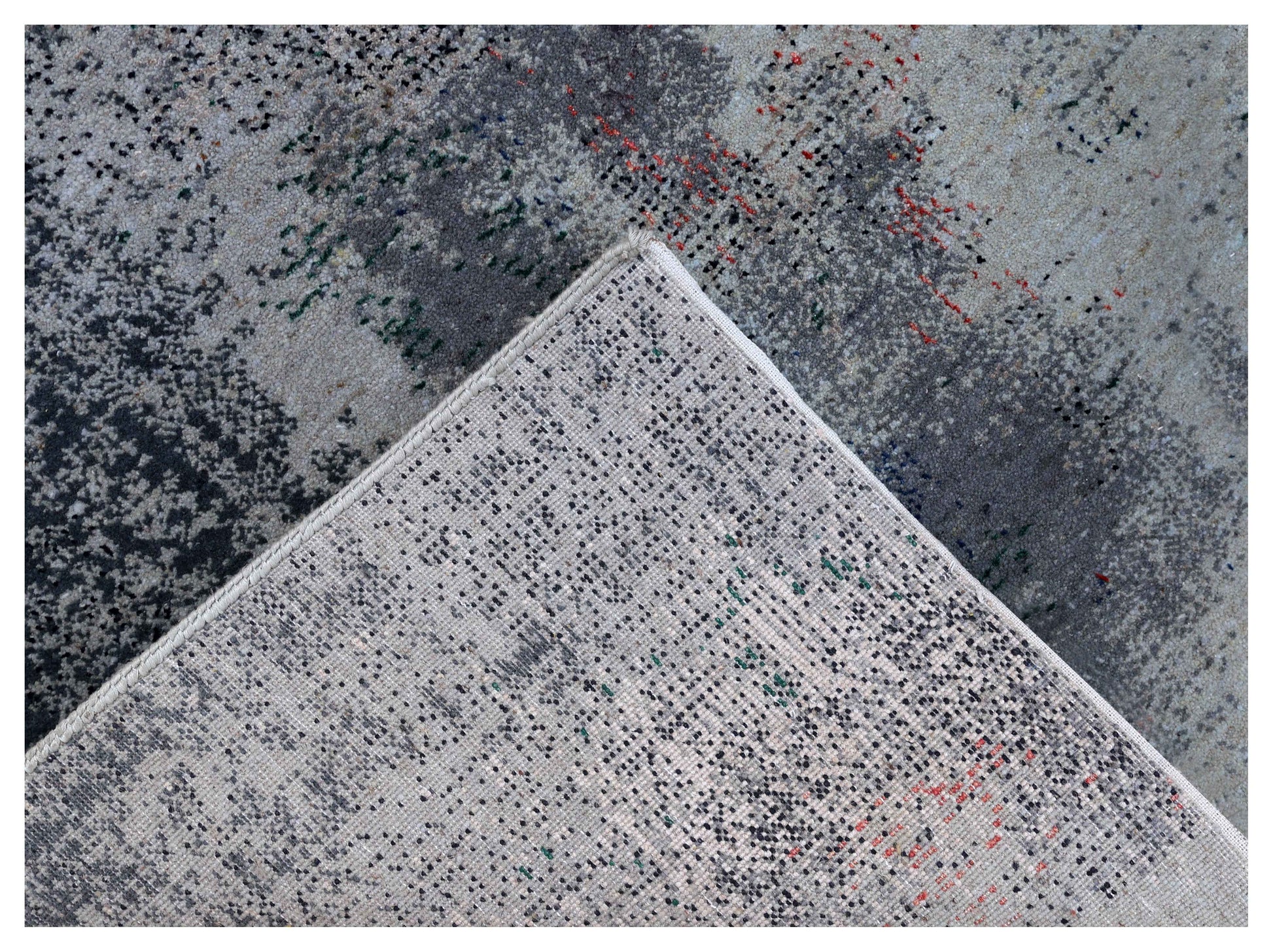 Silver Ivory Navy Charcoal Teal Crimson Blush Cloud Modern Abstract Hand Knotted Wool Viscose 85 KPSI 5.6x8 Area Rug