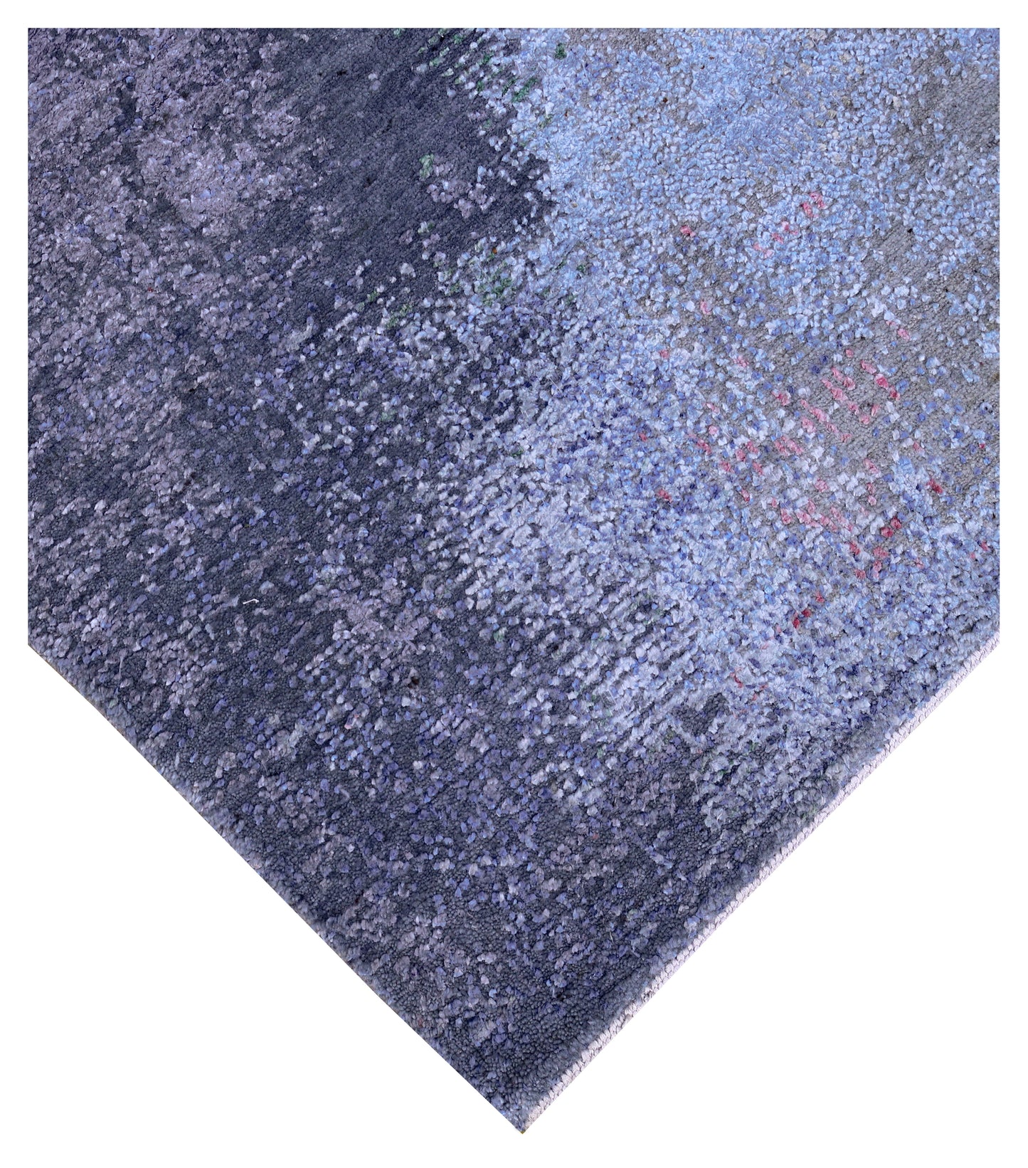 6x9 Hand Knotted Wool Viscose Beige Sand Crimson Modern Abstract Cloud Bhadohi Area Rug