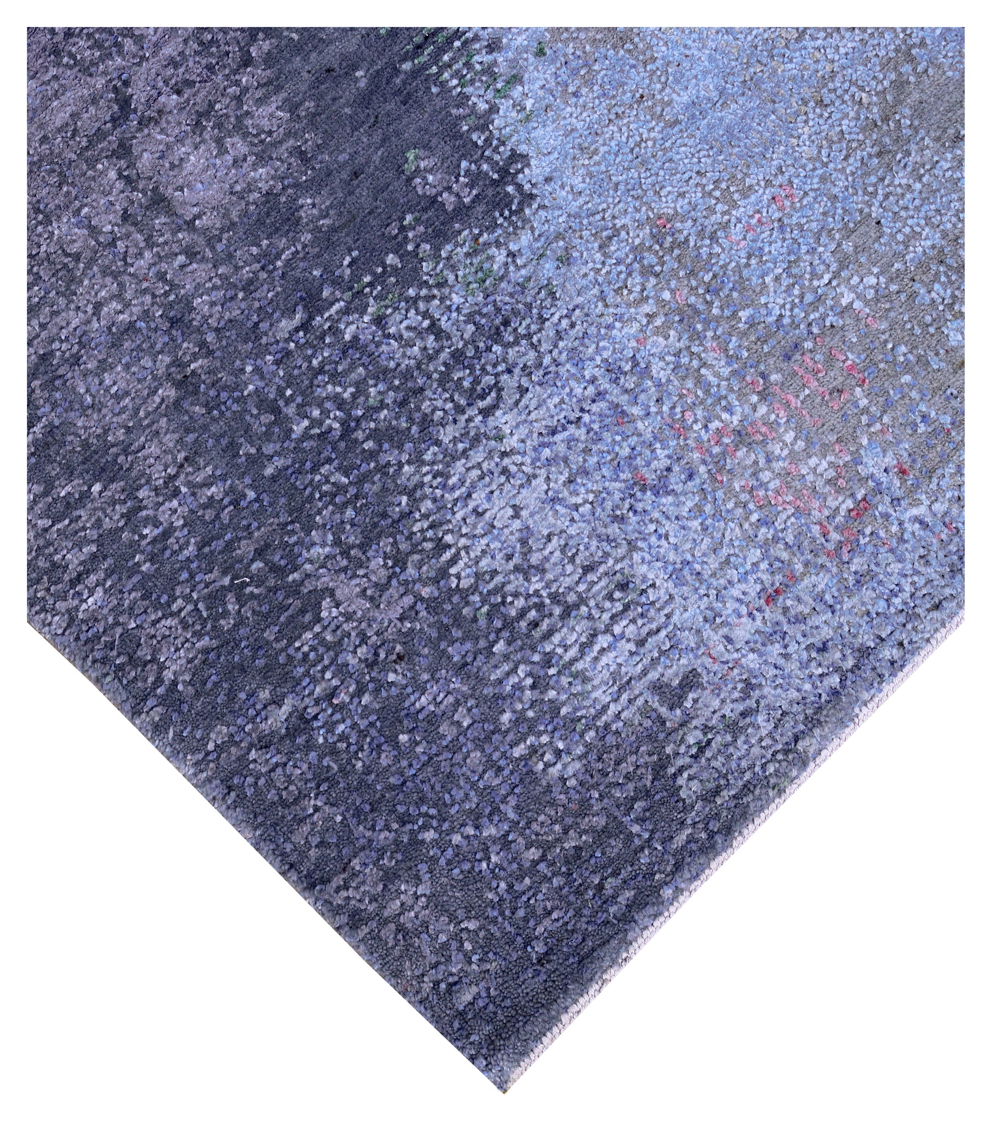 6x9 Hand Knotted Wool Viscose Beige Sand Crimson Modern Abstract Cloud Bhadohi Area Rug