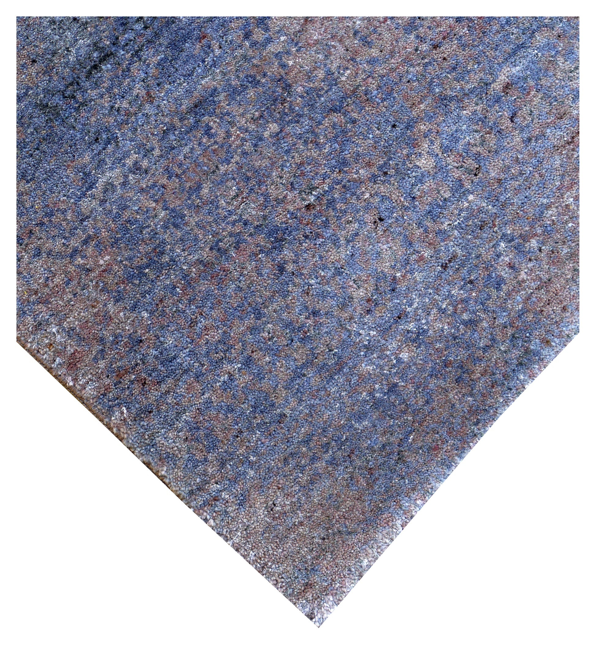 5.6x8 Hand Knotted Wool Viscose Steel Blue Denim Brown Mauve Silver Eroded Modern Abstract Bhadohi Area Rug