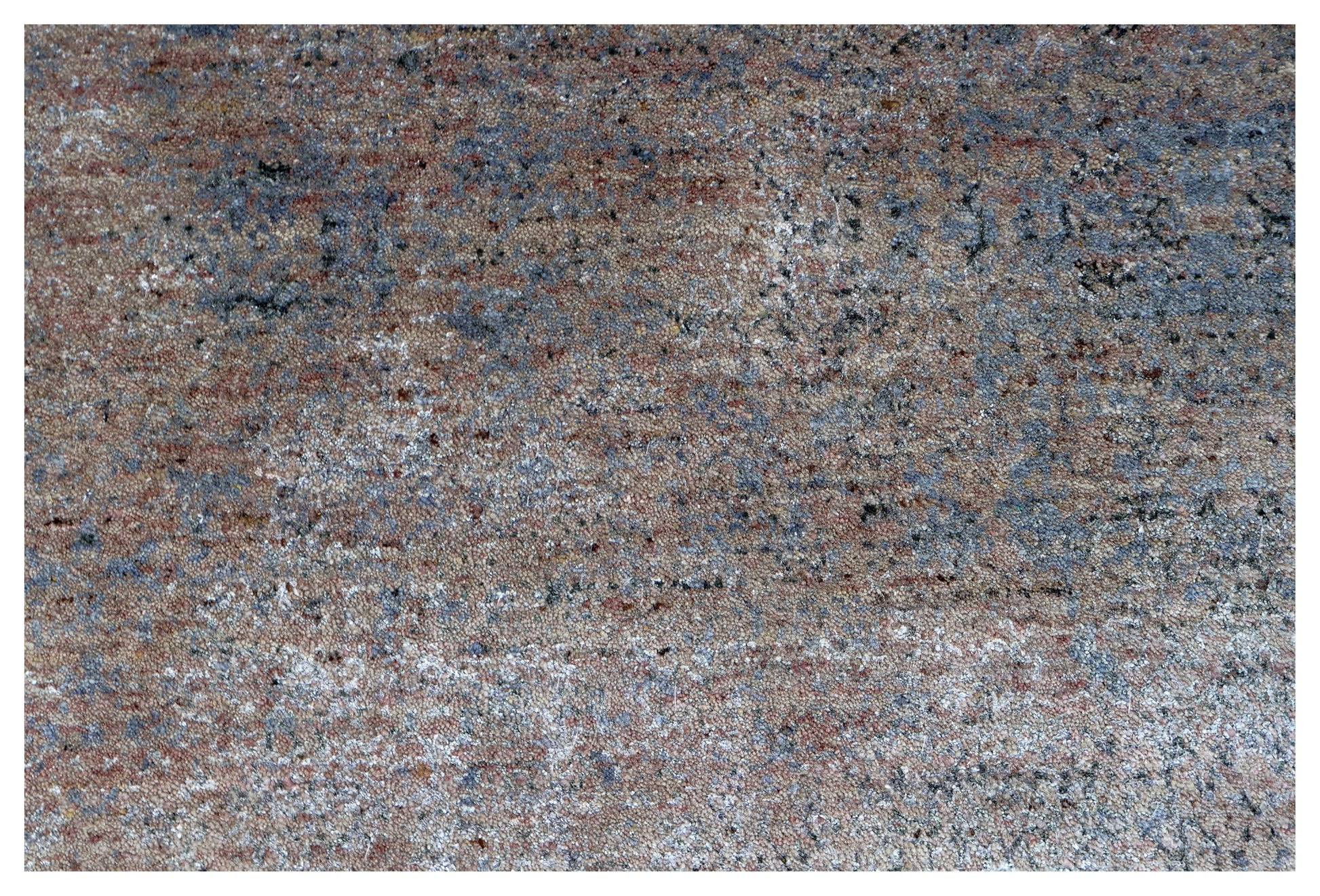 5.6x8 Hand Knotted Wool Viscose Steel Blue Denim Brown Mauve Silver Eroded Modern Abstract Bhadohi Area Rug