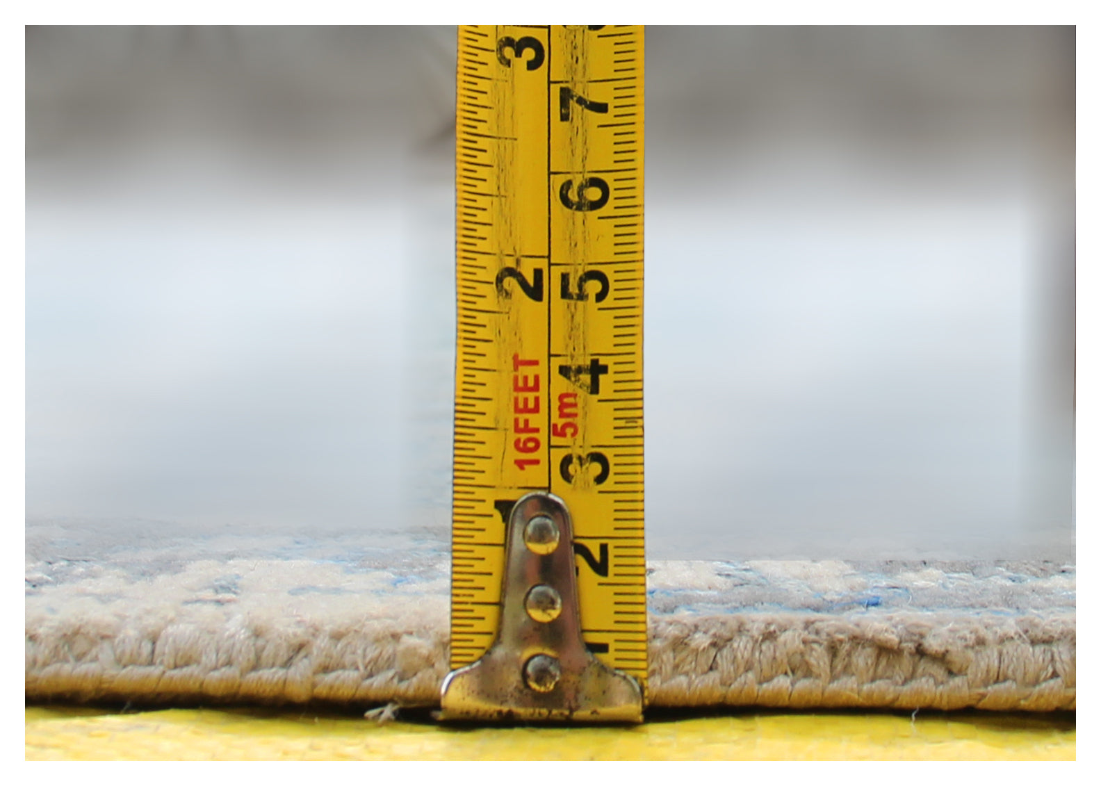 Blue Grey Distressed Vintage Hand Knotted Rug 8x10 - 30 KPSI Wool Viscose Area Rug Bhadohi