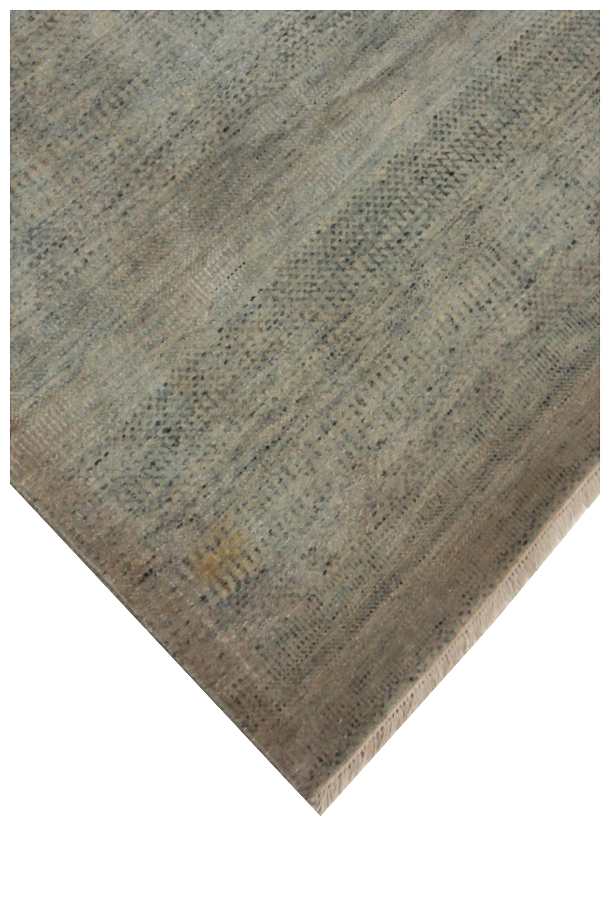 6x9 Hand Knotted Wool Area Rug – Modern Silver Stripes Design.