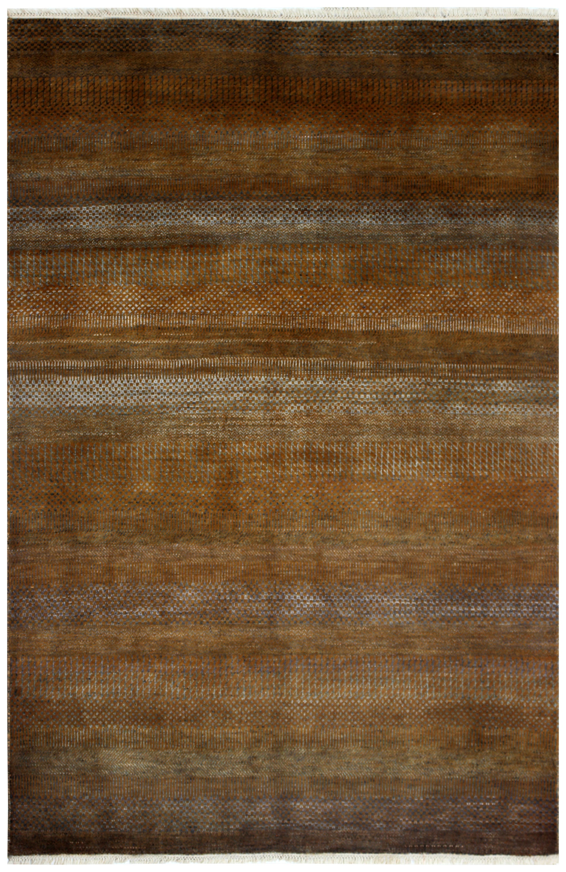 Textured brown rug with a woven pattern