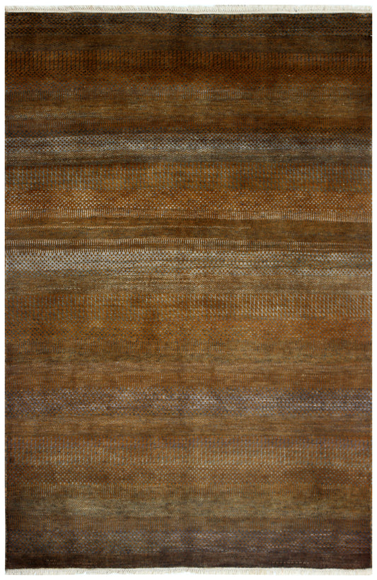 Textured brown rug with a woven pattern