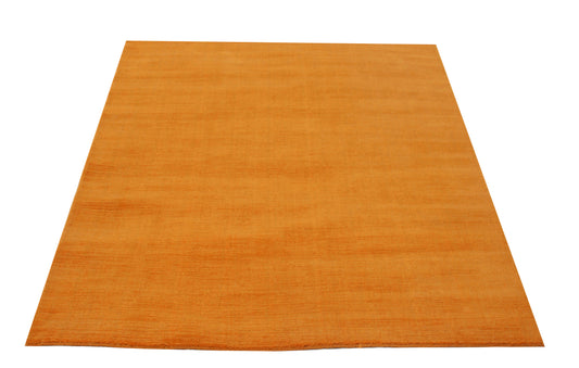 Modern Solid Gold Handloom Wool Area Rug – Luxury Handmade Rug in 4.6x6.6 and 5.6x8 and 7x10 Sizes