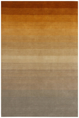 Handloom Gradient Ombre Rug - Brown Gold Rust Beige Gray Area Rug