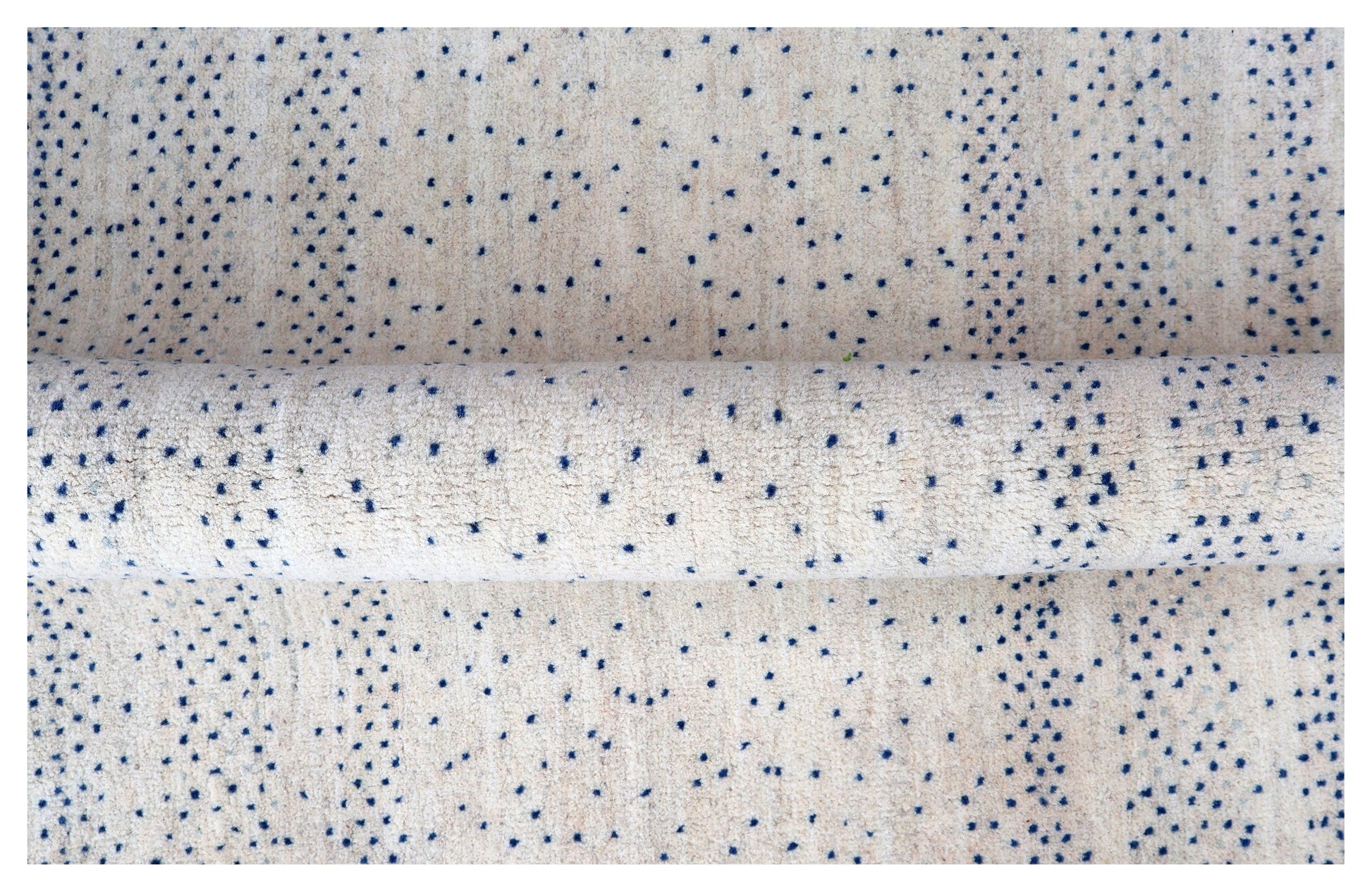 Ivory White Navy Blue Gabbeh Floral Stripe Hand Knotted Wool Traditional 4x6 Area Rug