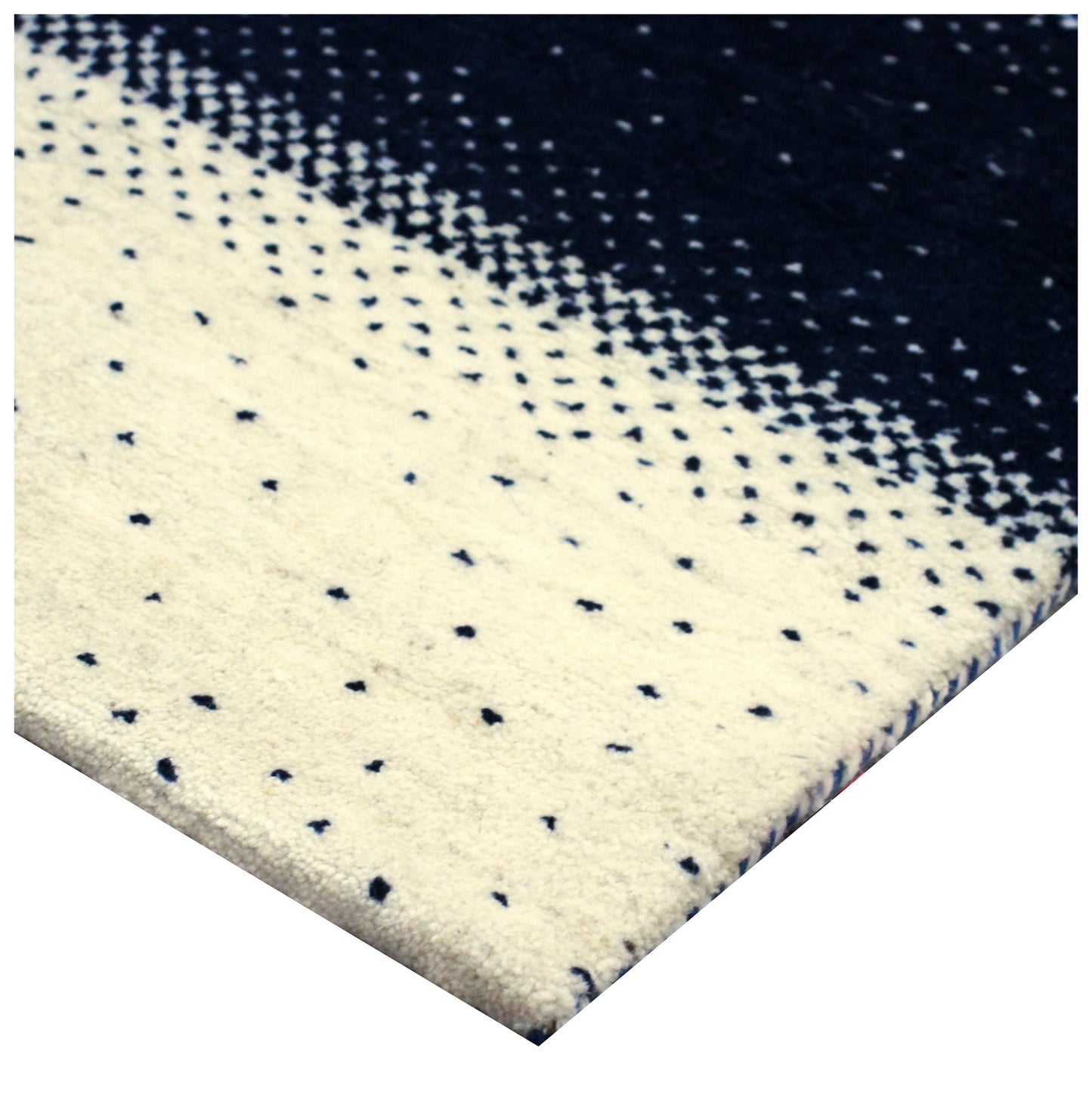 Hand Knotted Gabbeh Tribal Wool Rug 8x10 - ivory Navy Tree Motif