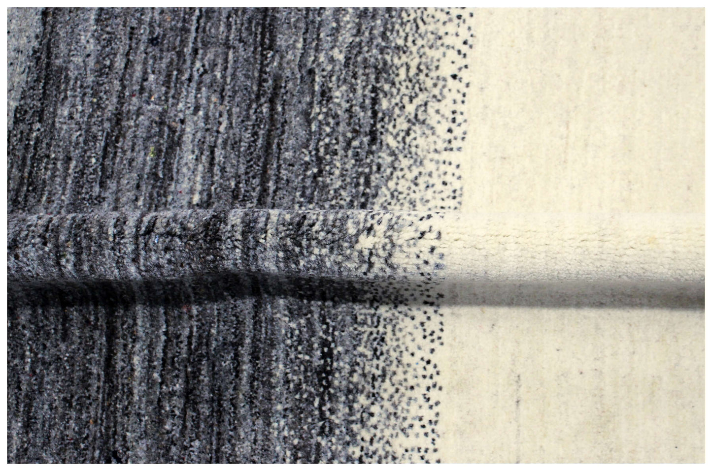 Hand Knotted Abstract Landscape Wool Rug 9x12 and 8x11.6 - Ivory, Grey & Taupe