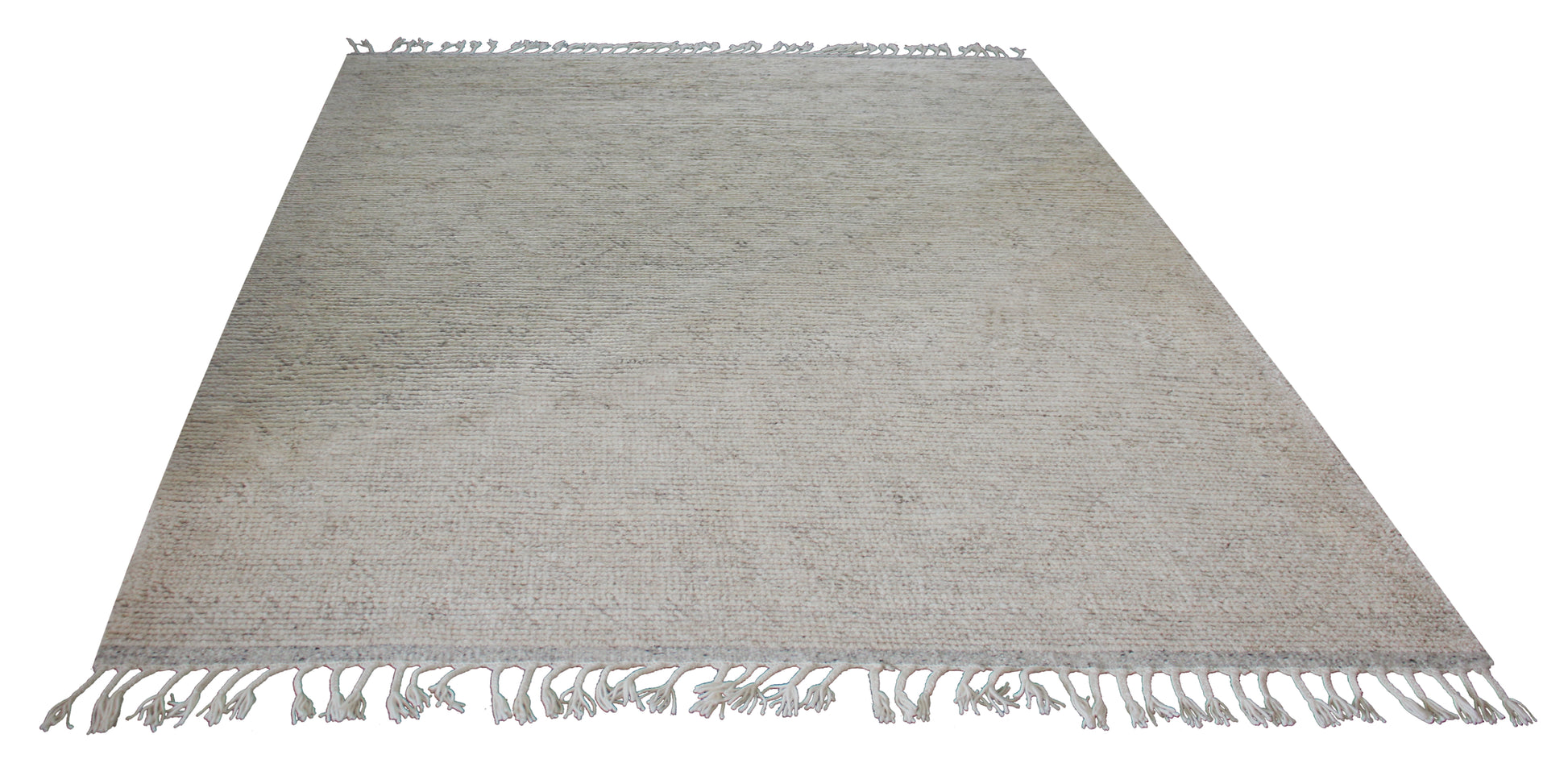 Hand Knotted Ivory Gray Striped Rug - Textured Area Rug 6x8 Feet 
