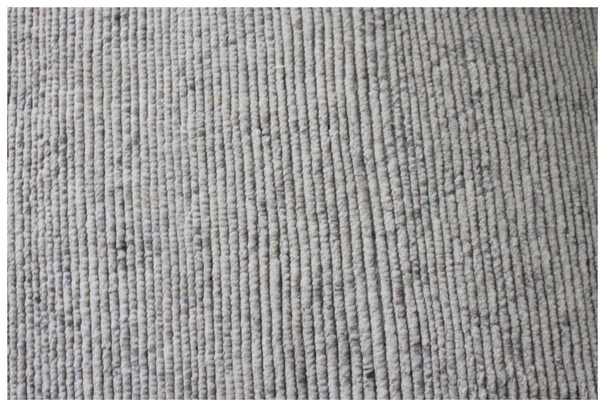 Hand Knotted Ivory Gray Striped Rug - Textured Area Rug 6x8 Feet 