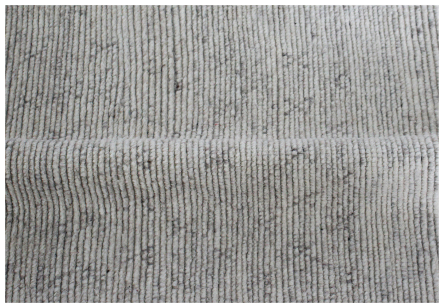 Hand Knotted Ivory Gray Striped Rug - Textured Area Rug 6x8 Feet 