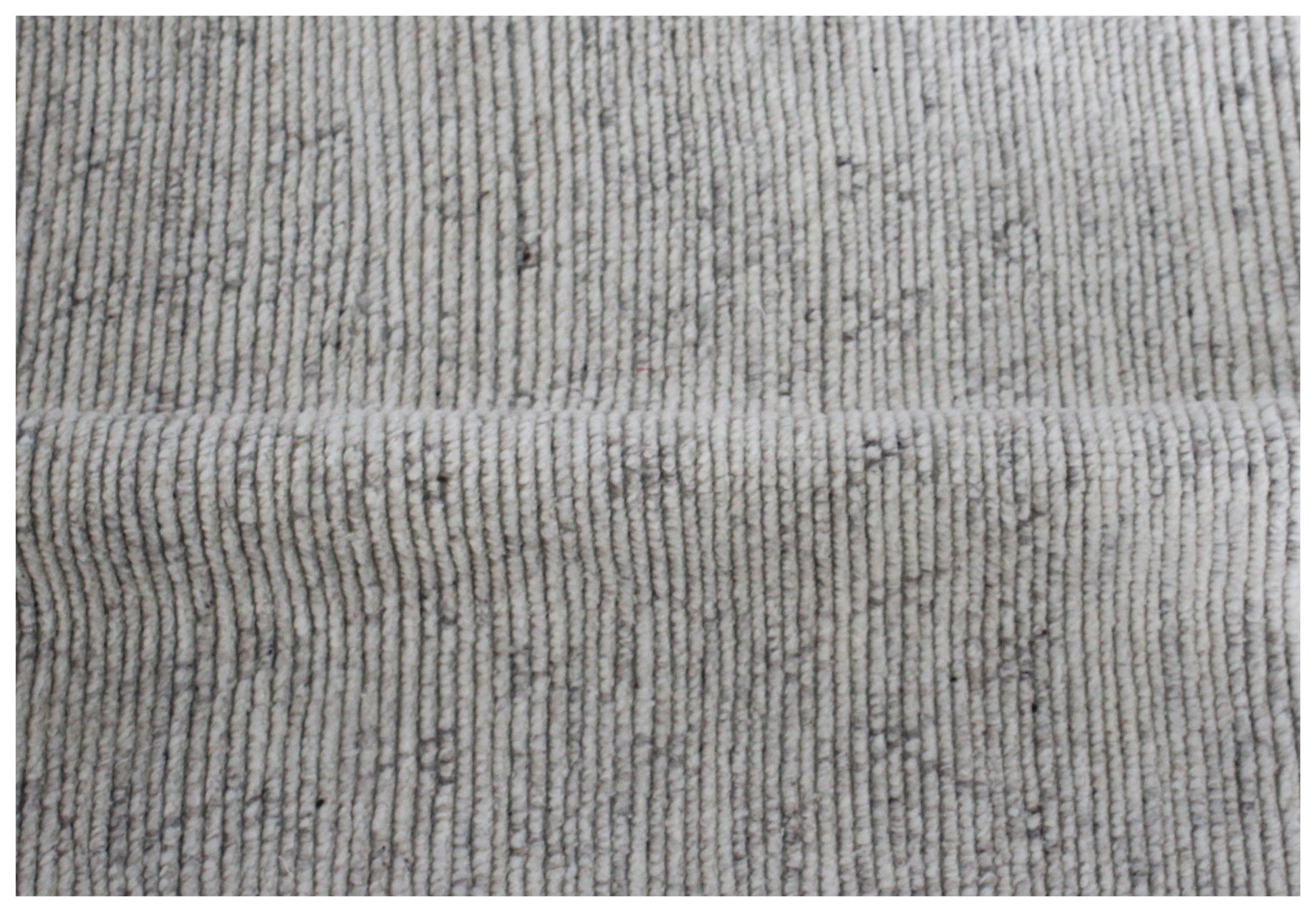 Hand Knotted Ivory Gray Striped Rug - Textured Area Rug 6x8 Feet 