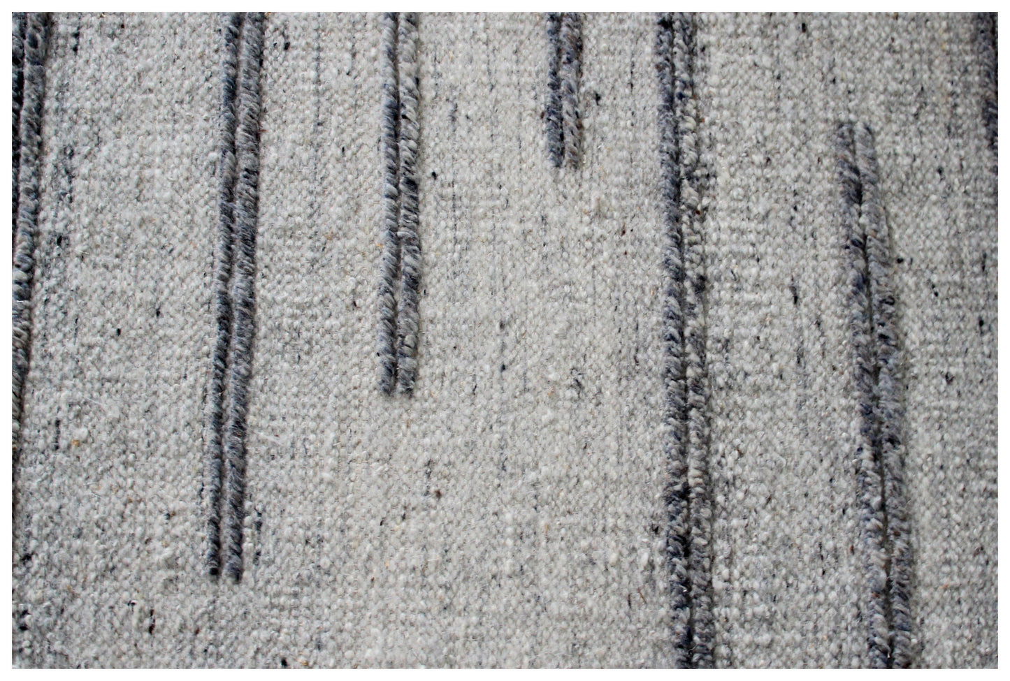 Hand Knotted Ivory and Gray Geometric Maze Rug - Modern Area Rug 5.6x8.6 Feet 