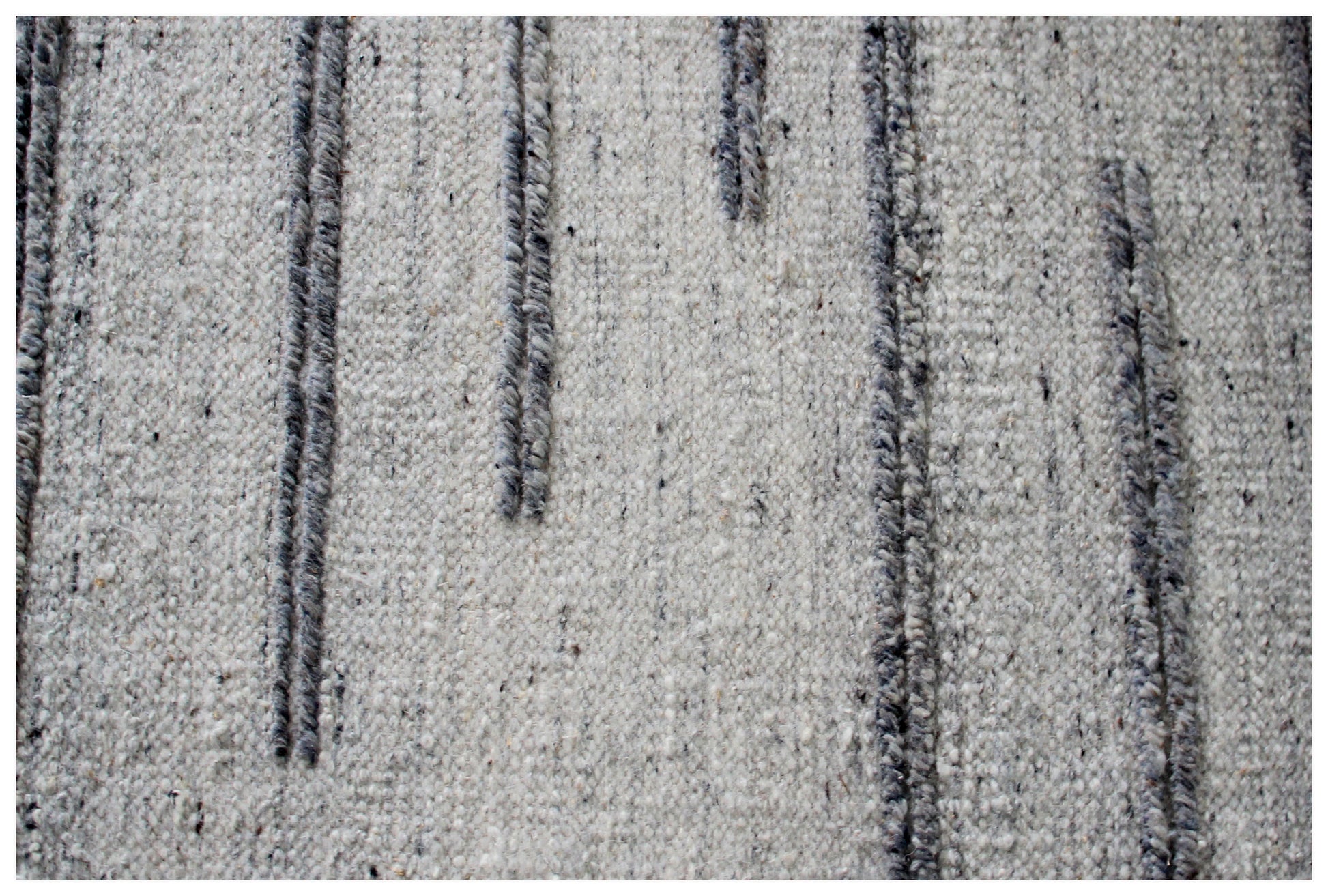 Hand Knotted Ivory and Gray Geometric Maze Rug - Modern Area Rug 5.6x8.6 Feet 