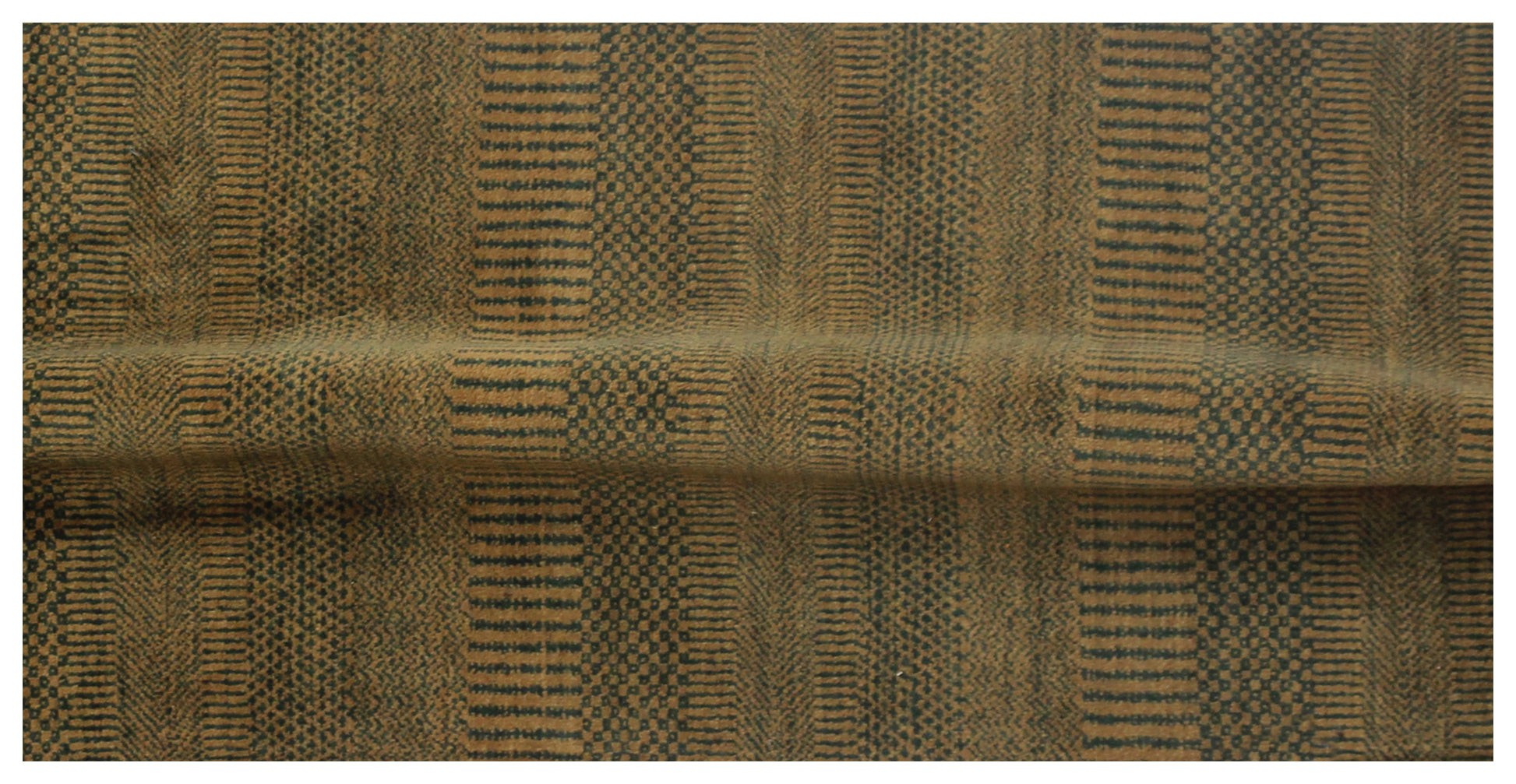 Hand Knotted Modern Olive Striped Runner Rug - Green Brown 2.6x10 Feet 