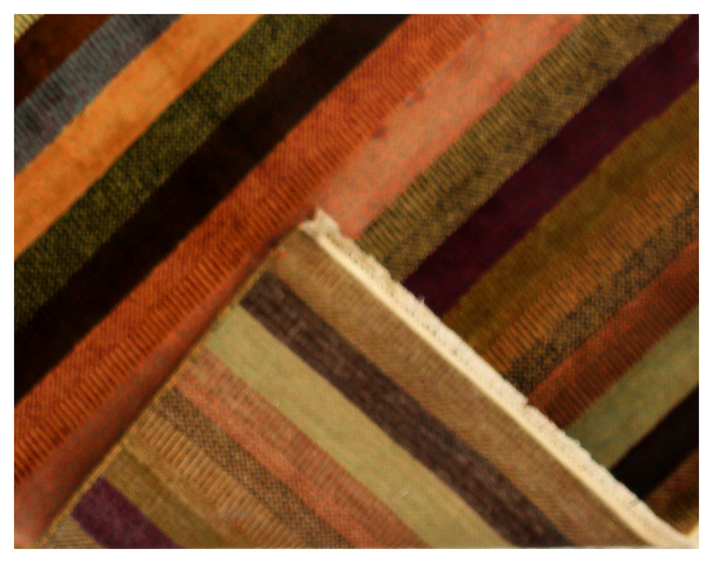 Hand Knotted Modern Striped Runner Rug - Multicolor 100 KPSI 3x16 3x10 
