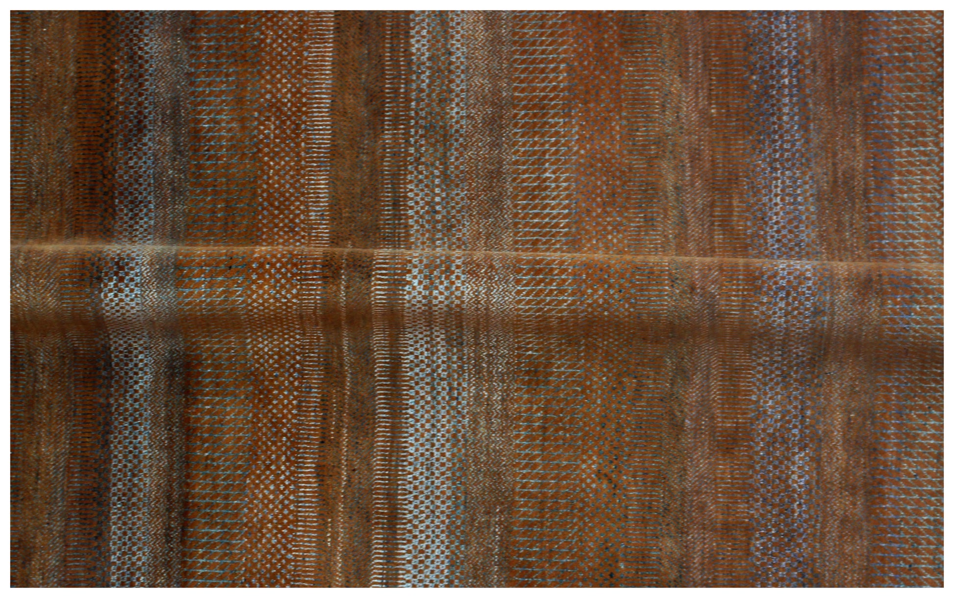 Hand Knotted Striped Modern Rug - Gold Brown Premium Wool Area Rug 