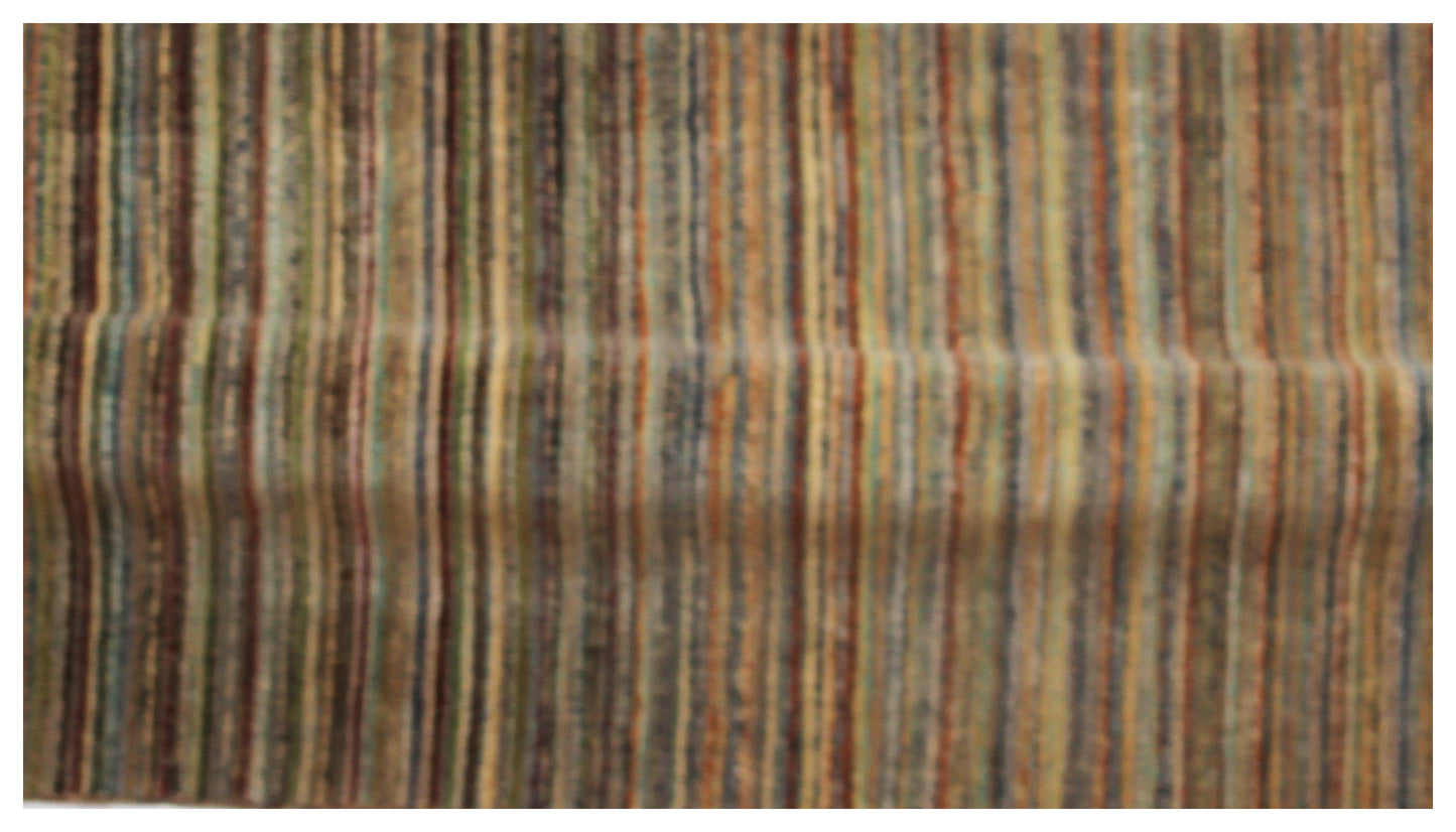 Hand Knotted Striped Modern Transitional Rug - Earth Tones Runner 
