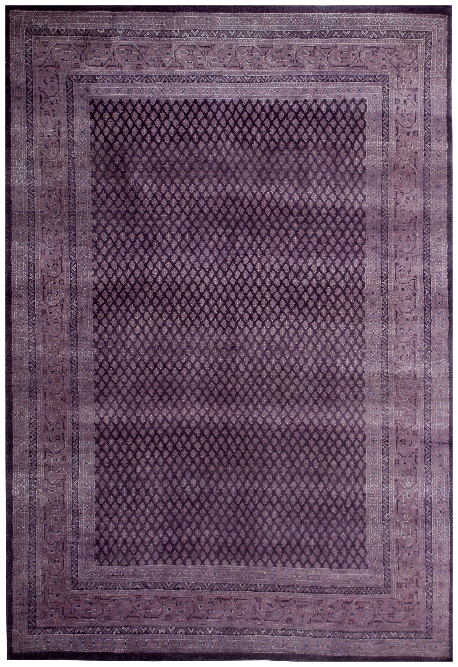 Hand Knotted Traditional Purple Rug - Premium Wool 5.6x8 Feet 70 KPSI 