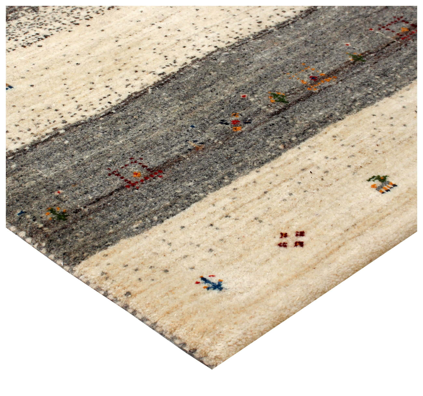 Hand Knotted Tree of Life Wool Rug 5.6x8 - Ivory, Charcoal & Maroon