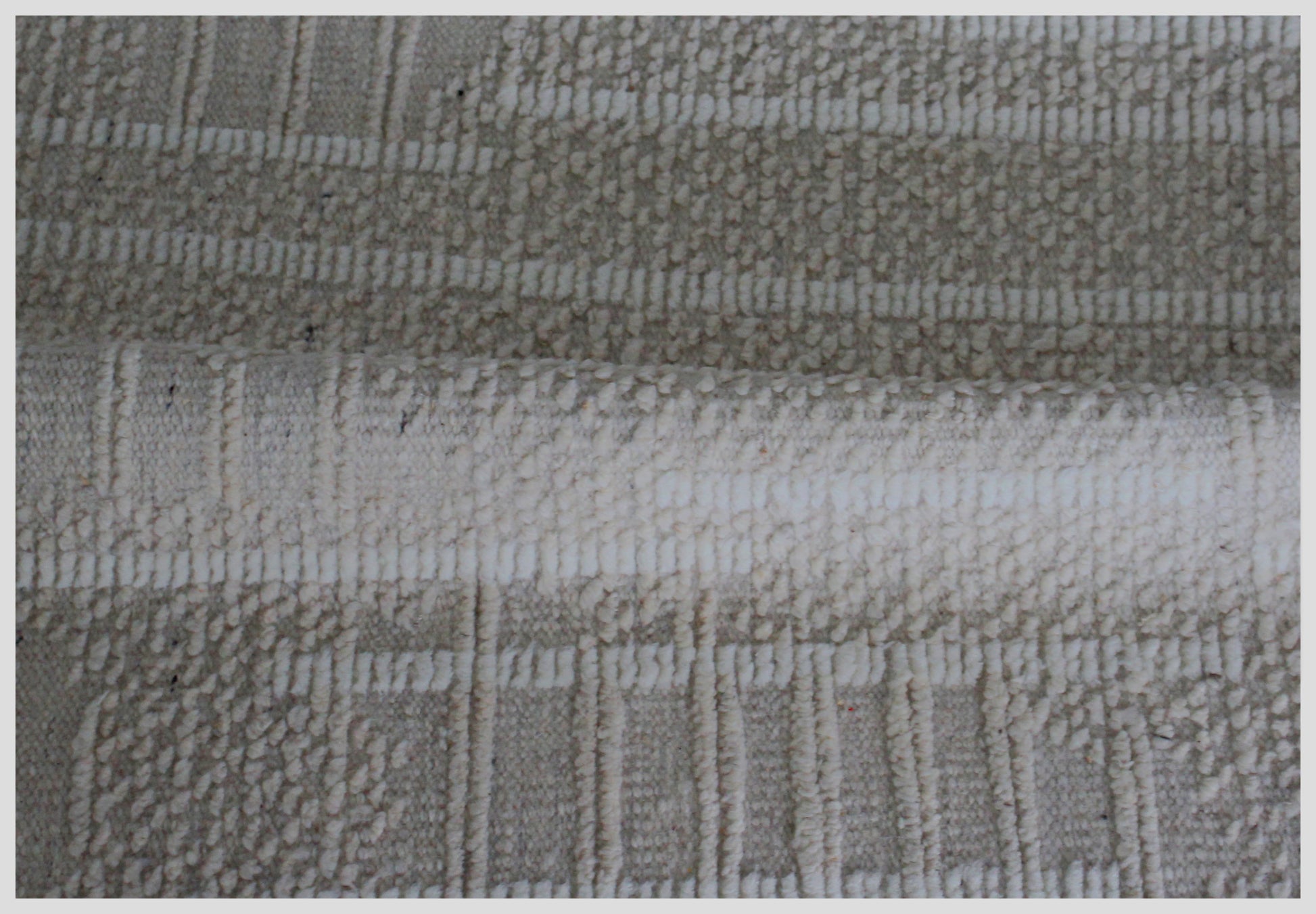 Hand Knotted ivory and Beige Textured Rug - Modern Area Rug 5.6x8.6 Feet 