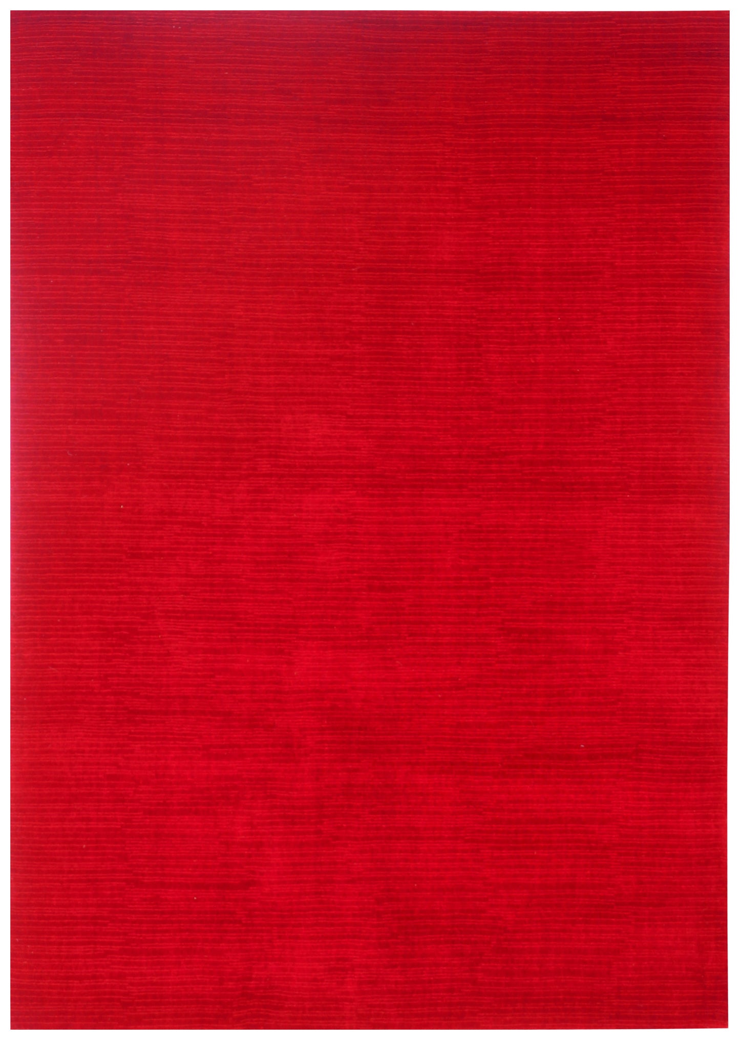 Handloom Solid Red Rug - Natural Wool Area Rug Multiple Sizes 