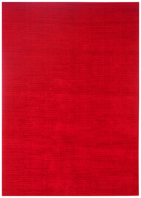 Handloom Solid Red Rug - Natural Wool Area Rug Multiple Sizes